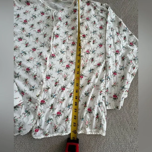 Victoria's Secret Rose Floral Print vintage Cotton Cottage core Nightshirt - Picture 5 of 6